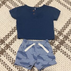Carter's Blue Whale Matching Set Like New